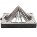 A metal square with a triangle-shaped Vollrath Redco InstaCut blade.