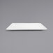 A white square Front of the House porcelain plate on a gray background.