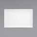 A Front of the House white rectangular porcelain plate on a gray background.