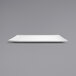 A white rectangular Front of the House Spiral porcelain plate on a grey background.
