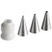 A group of Ateco stainless steel metal cone tips and nozzles.