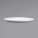 A white Front of the House Spiral oval porcelain plate with a small rim.