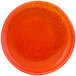 A Front of the House Kiln porcelain plate with a blood orange rim.