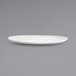 A white Front of the House oval porcelain plate with a small rim.