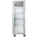 A Traulsen G Series reach-in refrigerator with a right-hinged glass door on a white background.