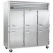 A Traulsen G Series reach-in freezer with right hinged half doors.