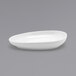 A Front of the House superwhite porcelain oval plate with a white background.