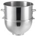 A Hobart stainless steel mixing bowl with handles.