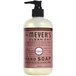 A case of 6 Mrs. Meyer's Clean Day Rosemary Scented hand soap bottles with pumps on a counter.
