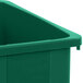 A green Carlisle Trimline rectangular plastic trash can.