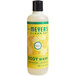 A yellow bottle of Mrs. Meyer's Clean Day Honeysuckle Body Wash with green and white text.