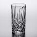 A close-up of a Nachtmann Noblesse stirring glass with a diamond cut design.
