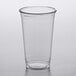 A clear plastic Fabri-Kal customizable cup on a white surface.