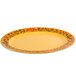A yellow oval GET Venetian melamine platter with a floral design.