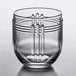 A clear Libbey rocks glass with a straight line design.
