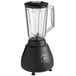 A Galaxy black bar blender with a clear polycarbonate container.