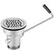A silver stainless steel Twist Handle Waste Valve for a sink with a drain cover.