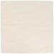 A white square Ecru / Ivory linen-like paper napkin with a small square in the middle.