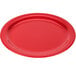 A red Carlisle melamine plate.