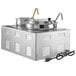 A silver Avantco countertop food warmer with two stainless steel pots inside.