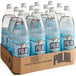 A close-up of a group of Polar Seltzer plastic bottles in a cardboard box.