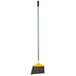 A close-up of a Rubbermaid gray angle broom with a long silver pole.