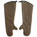 A pair of brown San Jamar Bestguard oven mitts with white stitching.