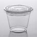 A Choice clear plastic cup with a PET flat lid on a white background.