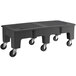A black plastic Regency dunnage rack with four wheels.