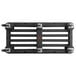 A black plastic Regency dunnage rack with silver metal casters.