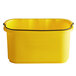 A yellow Rubbermaid heavy duty pail with black handle.