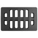 A black rectangular plastic dunnage rack with holes.