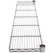 A Metro stainless steel cantilever overhead shelf. A metal shelf on a white background.
