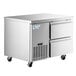An Avantco stainless steel undercounter refrigerator with two drawers.