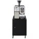 Astra CAR100 mobile cart with a black cabinet holding a coffee machine.