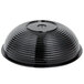 A black Cambro Camwear round ribbed bowl with a lid.