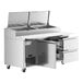 An Avantco stainless steel refrigerated pizza prep table with 2 drawers.