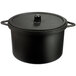 A black Solia plastic cooking pot with a lid.