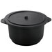A black Solia plastic cooking pot with a lid.