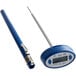 A Comark 300 digital pocket probe thermometer with a blue display.
