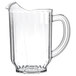 A Carlisle clear plastic pitcher with a handle.