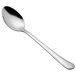 A Carlisle stainless steel serving spoon with a silver handle.