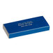 A blue rectangular box with white text that reads "20-Count Customizable Toothpick Box"