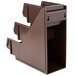 A brown plastic organizer with three compartments for Vollrath condiment bins.