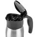 A Choice stainless steel coffee carafe with a lid.