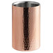A copper-plated stainless steel wine cooler with a silver rim.