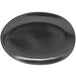 A black Front of the House Tides oval porcelain plate.