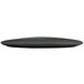 A black rectangular Front of the House Tides porcelain plate with a curved edge.
