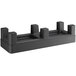 A black plastic Regency dunnage rack with slotted top.