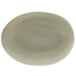 A Front of the House Tides semi-matte pumice oval porcelain bowl with a white background.